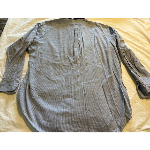 Ralph Lauren Yarmouth Blue/Black Gingham Check Blue Pony Button Up Shirt Size 17 - Picture 11 of 11
